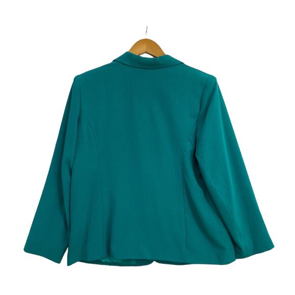 Norm Thompson Blazer Women's Size Large Green One Botton Suit Career Job Church - Picture 2 of 9